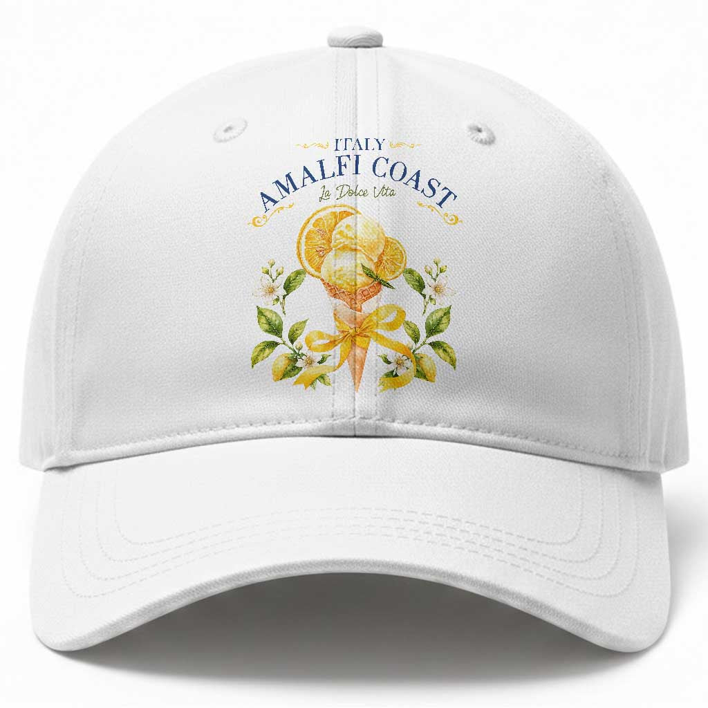 Amalfi Coast Limoncello Gelato Baseball Cap La Dolce Vita Italy Lemon Dessert Summer TS10 Print Your Wear