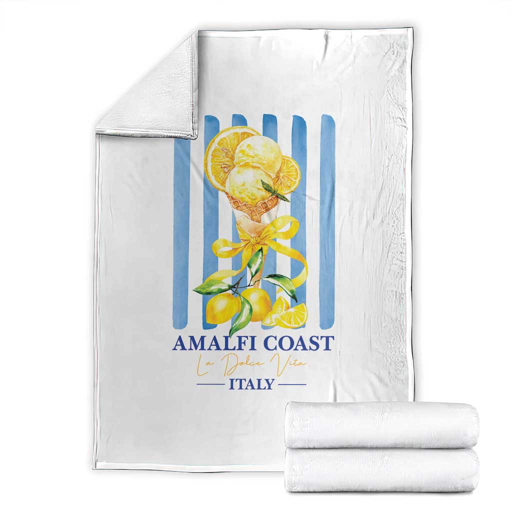 Amalfi Coast Italy Lemon Gelato Throw Blanket La Dolce Vita Citrus Summer Travel Vintage Coastal TS10 White Print Your Wear