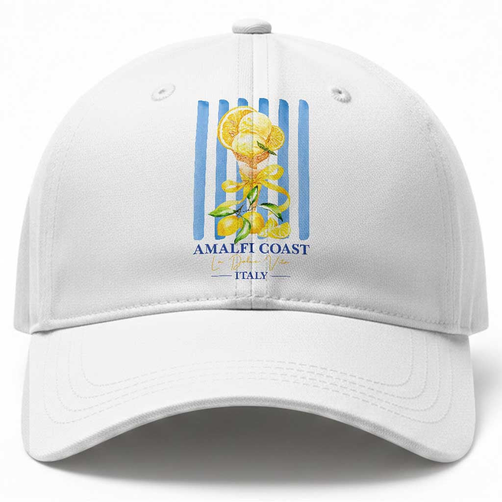 Amalfi Coast Italy Lemon Gelato Baseball Cap La Dolce Vita Citrus Summer Travel Vintage Coastal TS10 Print Your Wear