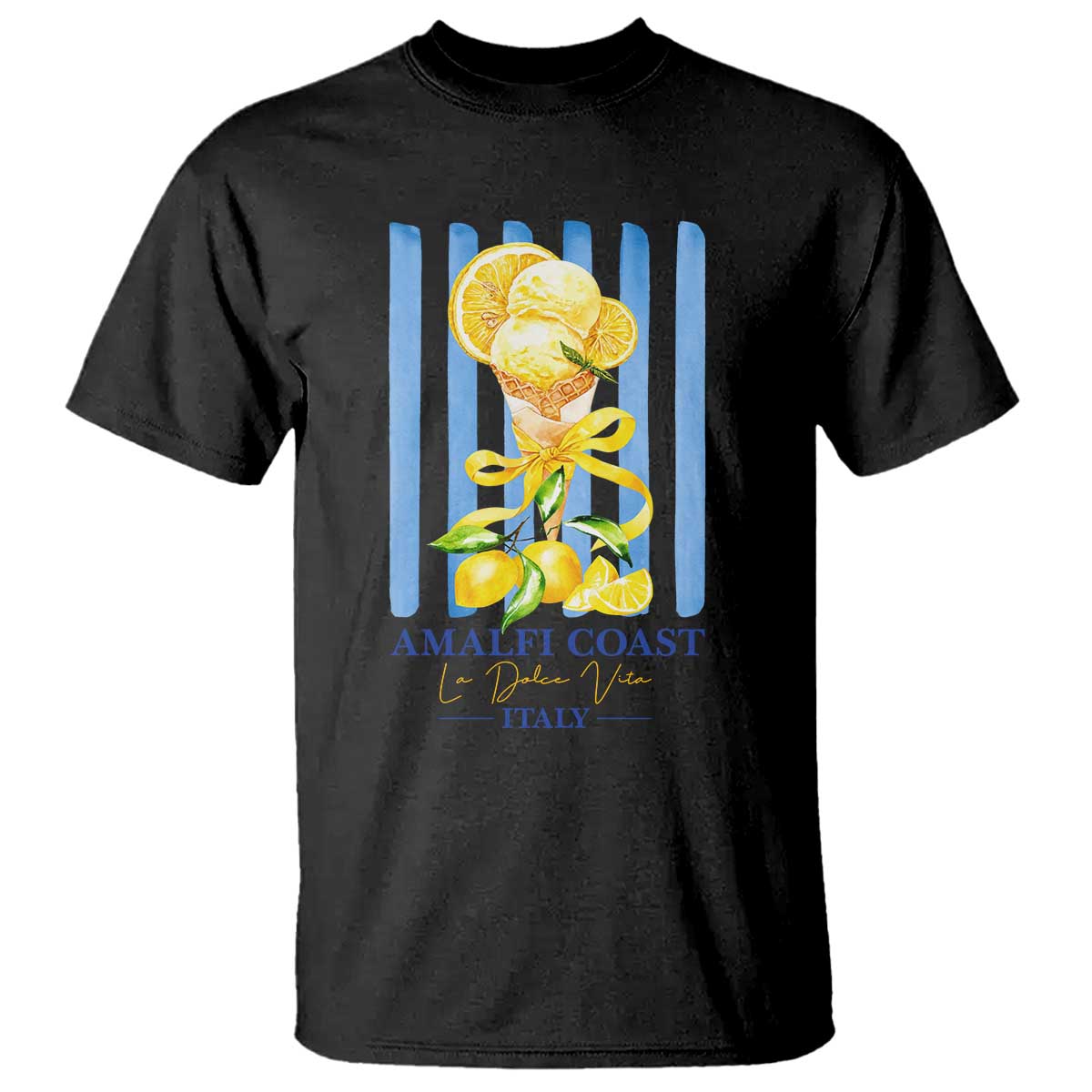 Amalfi Coast Italy Lemon Gelato T Shirt La Dolce Vita Citrus Summer Travel Vintage Coastal TS10 Black Print Your Wear