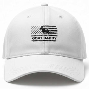 Goat Daddy Baseball Cap Funny Fathers Day Presents For Goat Dad US Flag TS10 Print Your Wear