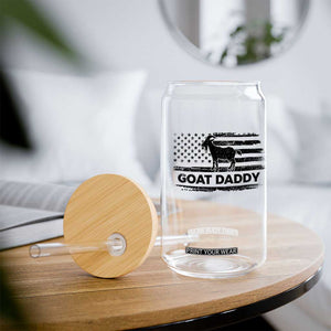 Goat Daddy Glass Can Funny Fathers Day Presents For Goat Dad US Flag TS10 Print Your Wear
