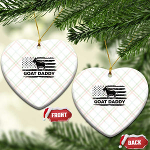 Goat Daddy Ceramic Ornament Funny Fathers Day Presents For Goat Dad US Flag TS10 Print Your Wear