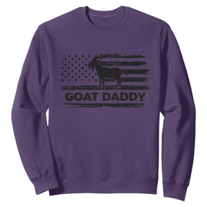 Goat Daddy Sweatshirt Funny Fathers Day Presents For Goat Dad US Flag TS10 Purple Print Your Wear