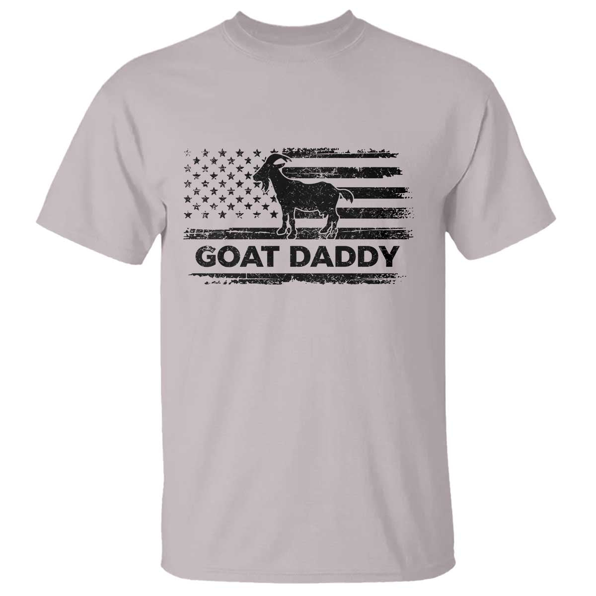 Goat Daddy T Shirt Funny Fathers Day Presents For Goat Dad US Flag TS10 Ice Gray Print Your Wear