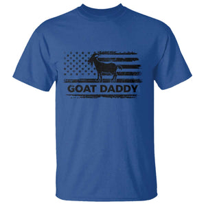 Goat Daddy T Shirt Funny Fathers Day Presents For Goat Dad US Flag TS10 Royal Blue Print Your Wear