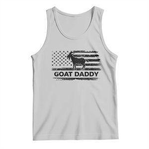 Goat Daddy Tank Top Funny Fathers Day Presents For Goat Dad US Flag TS10 Ash Print Your Wear