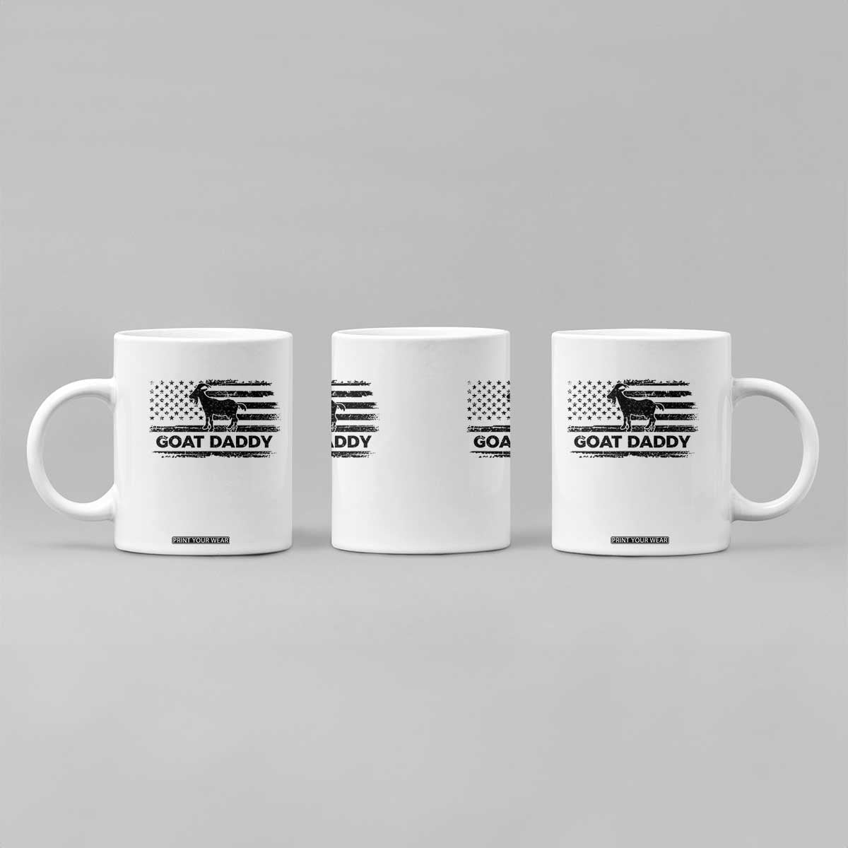 Goat Daddy Coffee Mug Funny Fathers Day Presents For Goat Dad US Flag TS10 Print Your Wear