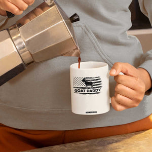 Goat Daddy Coffee Mug Funny Fathers Day Presents For Goat Dad US Flag TS10 Print Your Wear