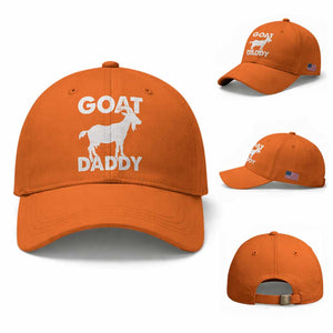 Goat Daddy Baseball Cap Funny Fathers Day Presents For Goat Dad TS10 Baseball Cap Universal Fit Orange Print Your Wear