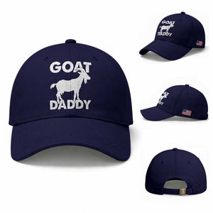Goat Daddy Baseball Cap Funny Fathers Day Presents For Goat Dad TS10 Baseball Cap Universal Fit Dark Blue Print Your Wear