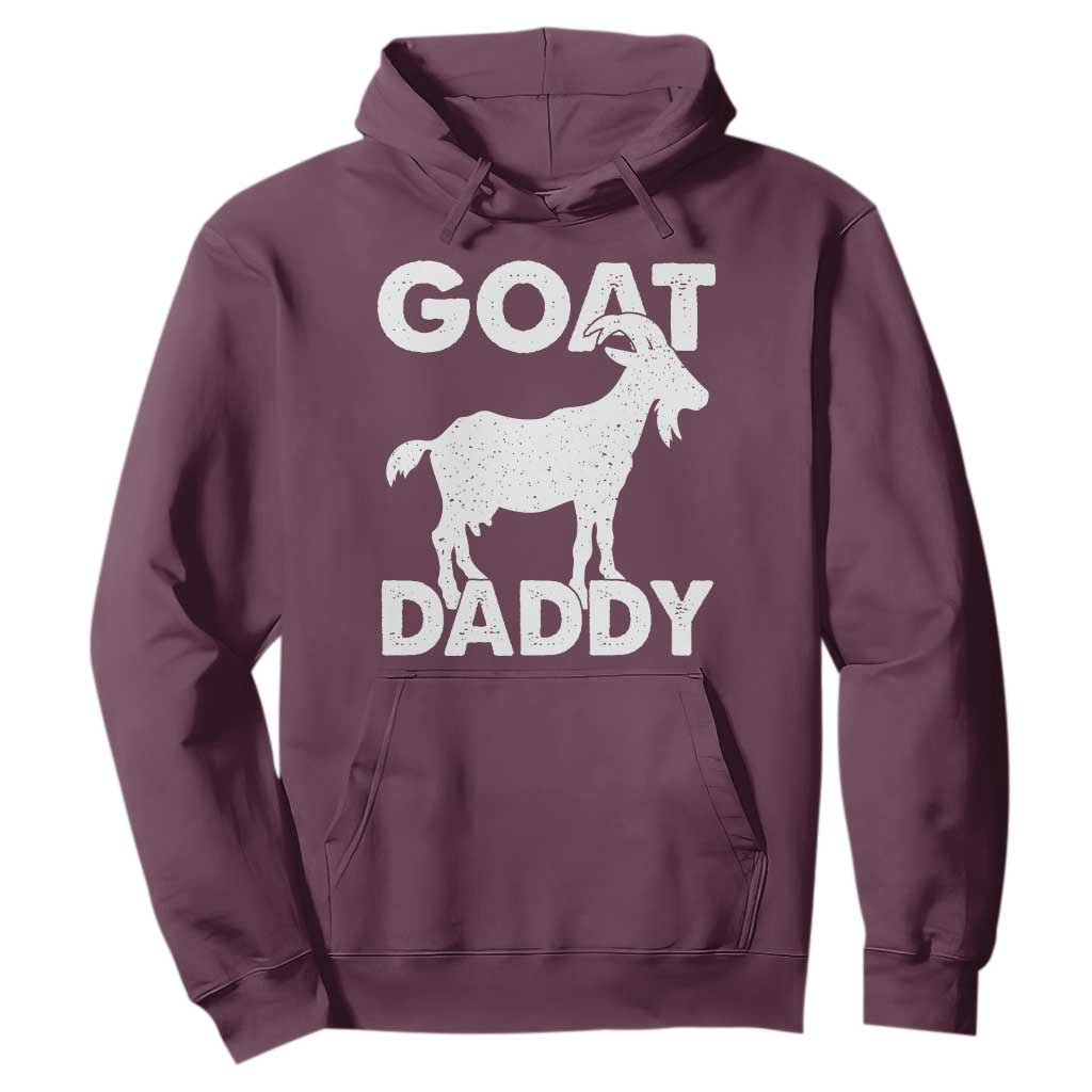 Goat Daddy Hoodie Funny Fathers Day Presents For Goat Dad TS10 Maroon Print Your Wear