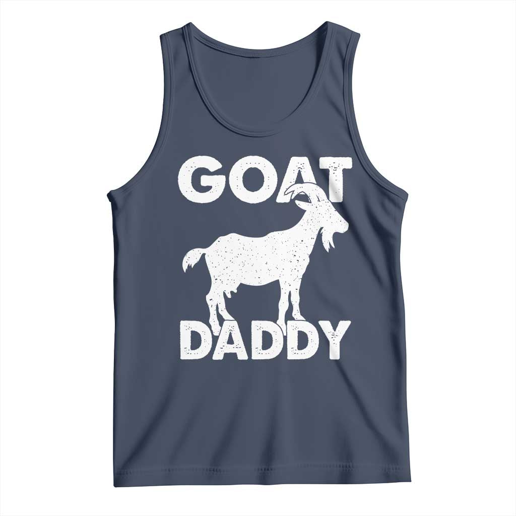 Goat Daddy Tank Top Funny Fathers Day Presents For Goat Dad TS10 Navy Print Your Wear