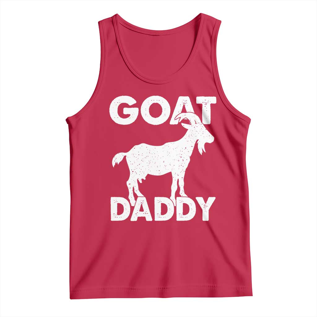 Goat Daddy Tank Top Funny Fathers Day Presents For Goat Dad TS10 Red Print Your Wear