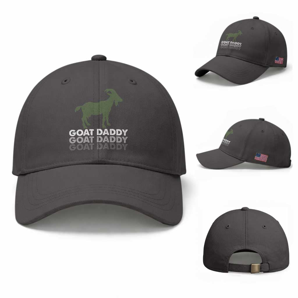 Funny Dad Baseball Cap Funny Goat Daddy Fathers Day Presents For Goat Lovers TS10 Baseball Cap Universal Fit Dark Gray Print Your Wear