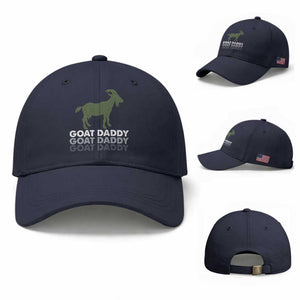 Funny Dad Baseball Cap Funny Goat Daddy Fathers Day Presents For Goat Lovers TS10 Baseball Cap Universal Fit Navy Print Your Wear