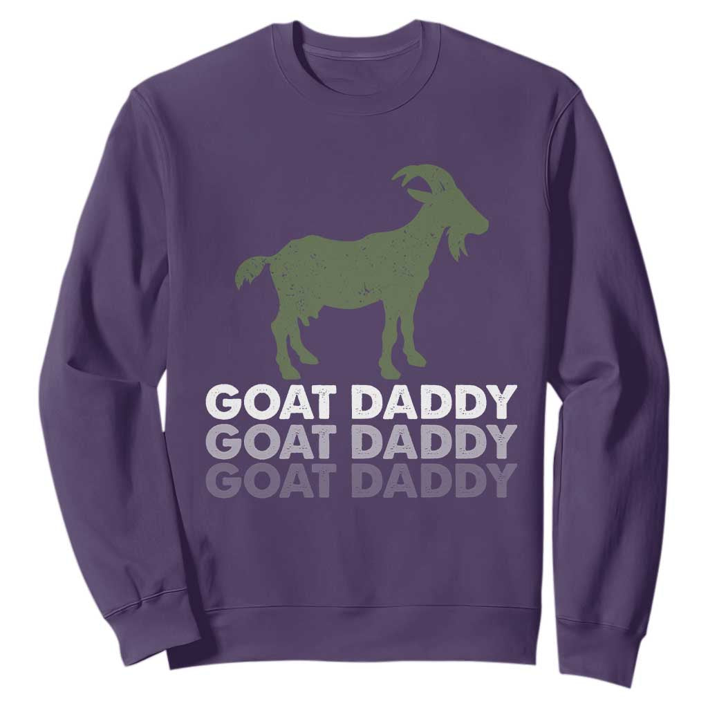 Funny Dad Sweatshirt Funny Goat Daddy Fathers Day Presents For Goat Lovers TS10 Purple Print Your Wear