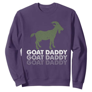 Funny Dad Sweatshirt Funny Goat Daddy Fathers Day Presents For Goat Lovers TS10 Purple Print Your Wear