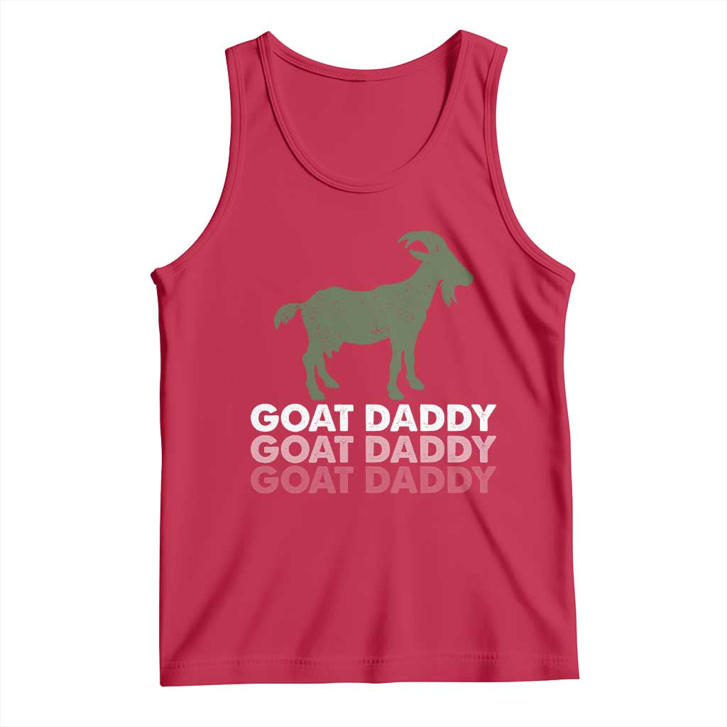 Funny Dad Tank Top Funny Goat Daddy Fathers Day Presents For Goat Lovers TS10 Red Print Your Wear