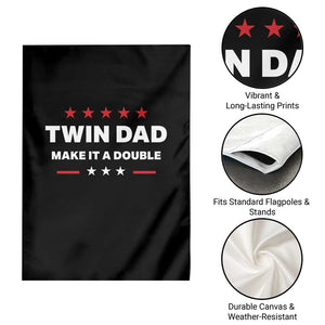 Retro Twin Dad Garden Flag Make It A Double Fathers Day TS10 Print Your Wear