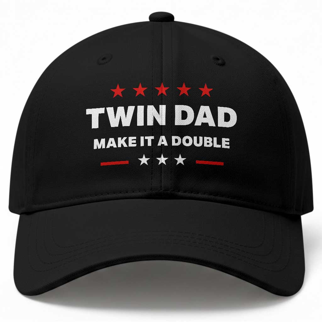 Retro Twin Dad Baseball Cap Make It A Double Fathers Day TS10 Print Your Wear