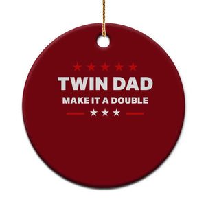 Retro Twin Dad Ceramic Ornament Make It A Double Fathers Day TS10 1pc Red Print Your Wear