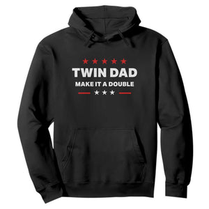 Retro Twin Dad Hoodie Make It A Double Fathers Day TS10 Black Print Your Wear