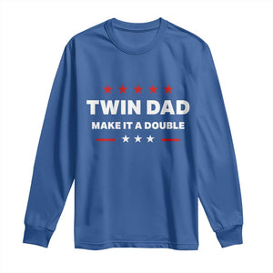 Retro Twin Dad Long Sleeve Shirt Make It A Double Fathers Day TS10 Royal Blue Print Your Wear