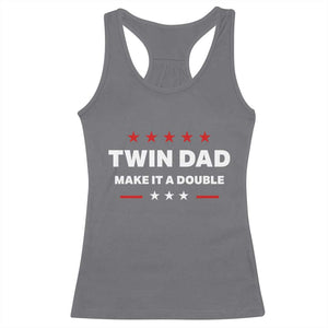 Retro Twin Dad Racerback Tank Top Make It A Double Fathers Day TS10 Charcoal Print Your Wear