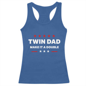 Retro Twin Dad Racerback Tank Top Make It A Double Fathers Day TS10 Royal Blue Print Your Wear