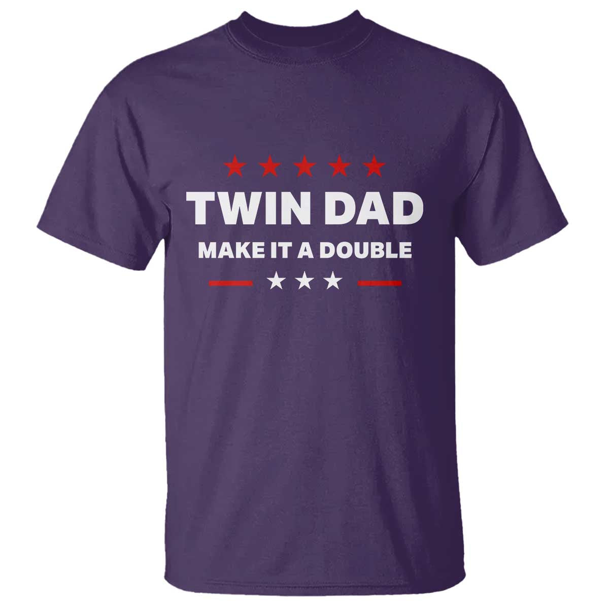 Retro Twin Dad T Shirt Make It A Double Fathers Day TS10 Purple Print Your Wear