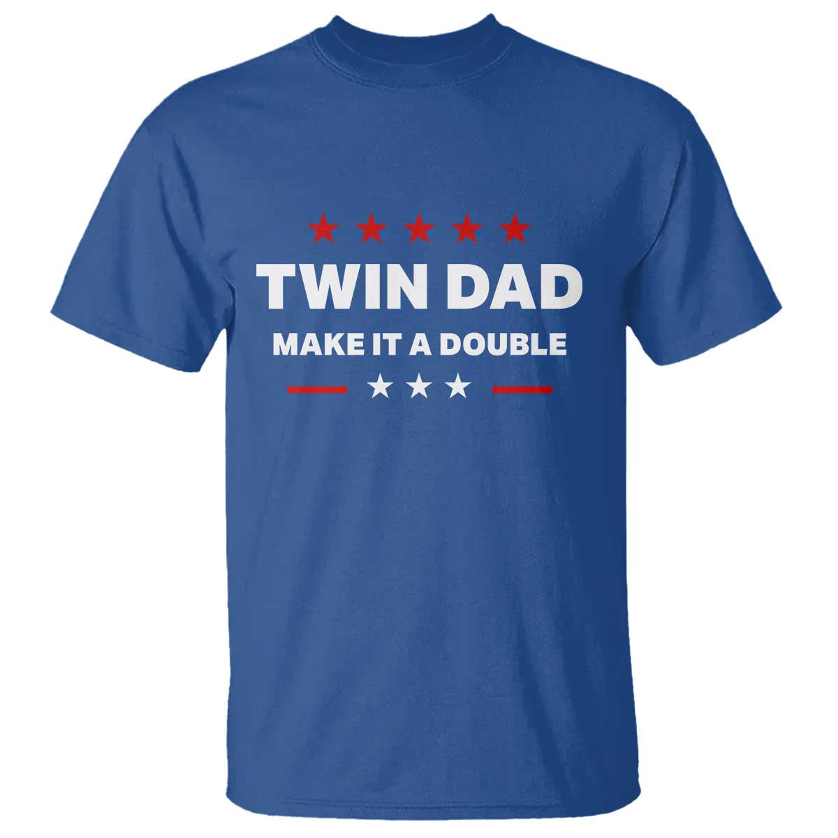 Retro Twin Dad T Shirt Make It A Double Fathers Day TS10 Royal Blue Print Your Wear