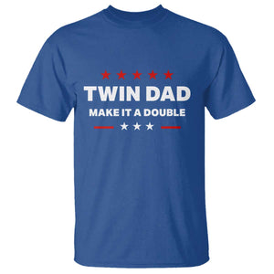 Retro Twin Dad T Shirt Make It A Double Fathers Day TS10 Royal Blue Print Your Wear