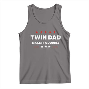 Retro Twin Dad Tank Top Make It A Double Fathers Day TS10 Deep Heather Print Your Wear