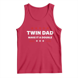 Retro Twin Dad Tank Top Make It A Double Fathers Day TS10 Red Print Your Wear