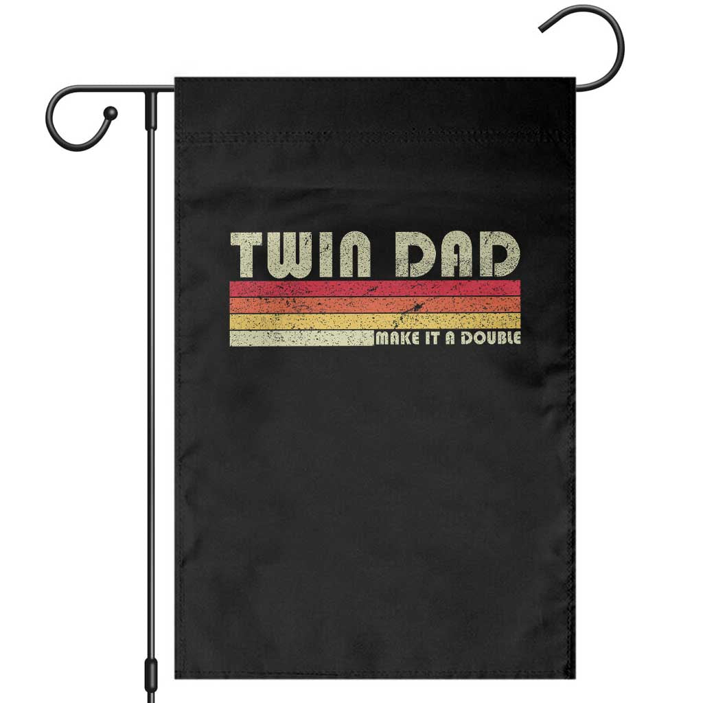 Retro Twin Dad Garden Flag Make It A Double Vintage Cool 70s 80s Style Sunset TS10 Black Print Your Wear