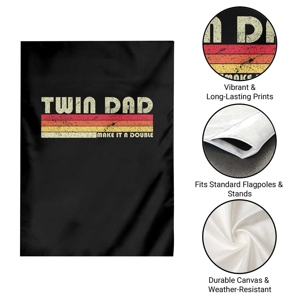Retro Twin Dad Garden Flag Make It A Double Vintage Cool 70s 80s Style Sunset TS10 Print Your Wear