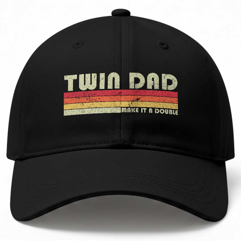 Retro Twin Dad Baseball Cap Make It A Double Vintage Cool 70s 80s Style Sunset TS10 Print Your Wear