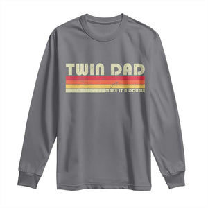 Retro Twin Dad Long Sleeve Shirt Make It A Double Vintage Cool 70s 80s Style Sunset TS10 Charcoal Print Your Wear