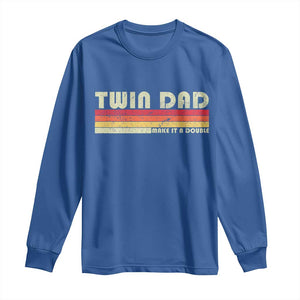 Retro Twin Dad Long Sleeve Shirt Make It A Double Vintage Cool 70s 80s Style Sunset TS10 Royal Blue Print Your Wear