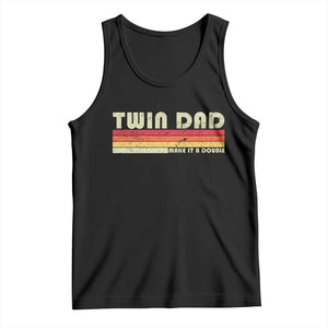 Retro Twin Dad Tank Top Make It A Double Vintage Cool 70s 80s Style Sunset TS10 Black Print Your Wear