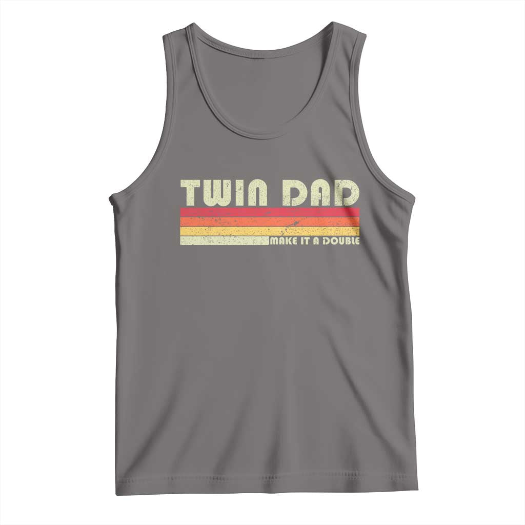 Retro Twin Dad Tank Top Make It A Double Vintage Cool 70s 80s Style Sunset TS10 Deep Heather Print Your Wear