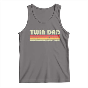 Retro Twin Dad Tank Top Make It A Double Vintage Cool 70s 80s Style Sunset TS10 Deep Heather Print Your Wear