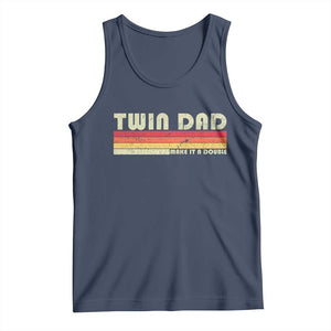 Retro Twin Dad Tank Top Make It A Double Vintage Cool 70s 80s Style Sunset TS10 Navy Print Your Wear