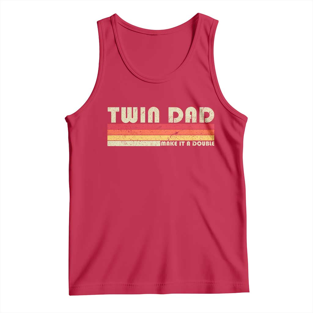Retro Twin Dad Tank Top Make It A Double Vintage Cool 70s 80s Style Sunset TS10 Red Print Your Wear
