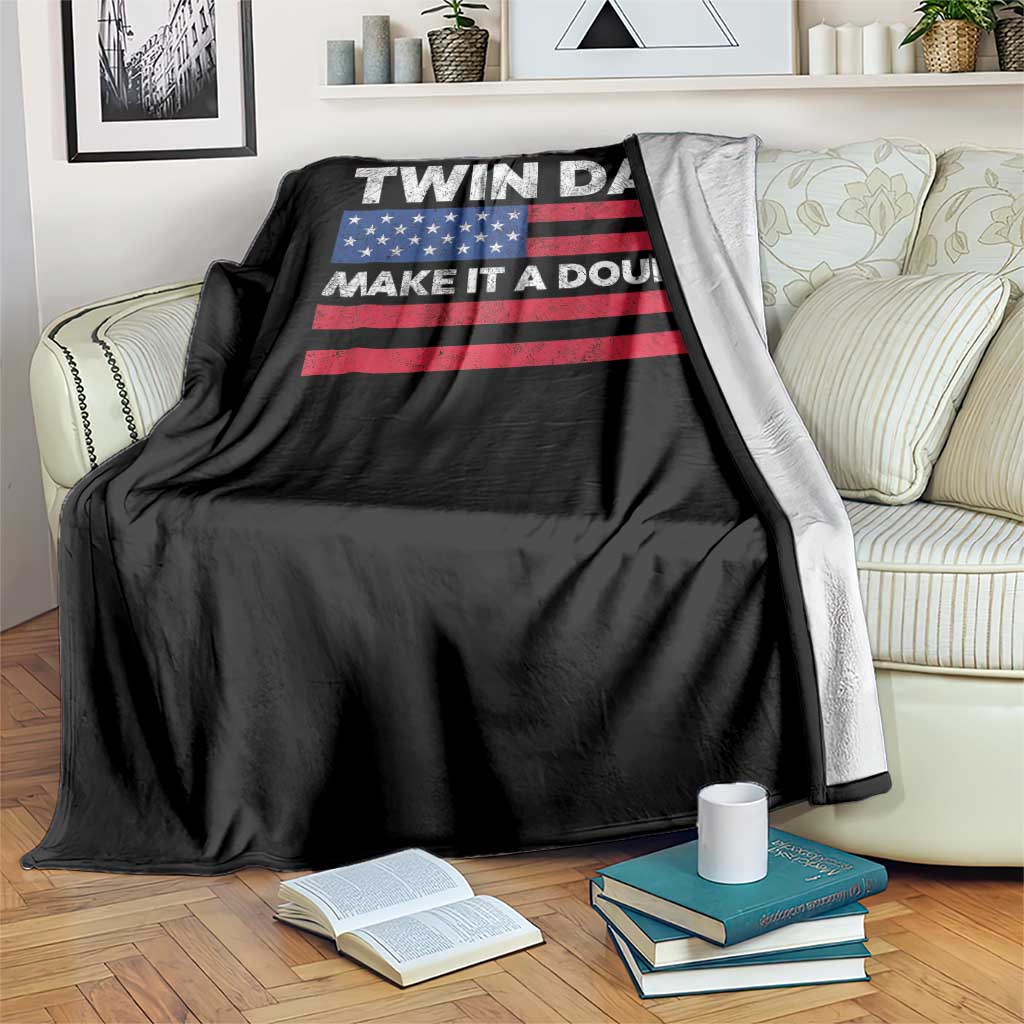 Retro Twin Dad Throw Blanket Make It A Double US Flag Fathers Day TS10 Print Your Wear