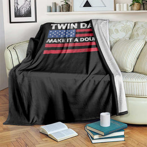 Retro Twin Dad Throw Blanket Make It A Double US Flag Fathers Day TS10 Print Your Wear