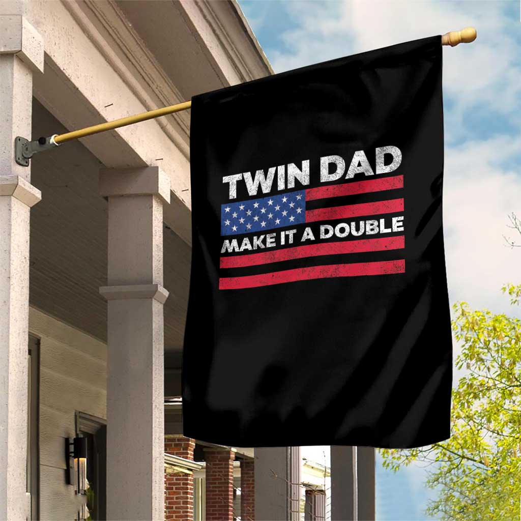 Retro Twin Dad Garden Flag Make It A Double US Flag Fathers Day TS10 Print Your Wear
