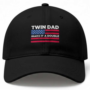 Retro Twin Dad Baseball Cap Make It A Double US Flag Fathers Day TS10 Print Your Wear