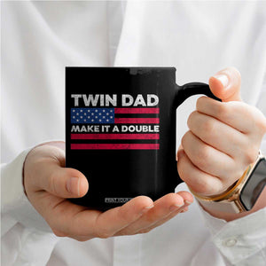 Retro Twin Dad Coffee Mug Make It A Double US Flag Fathers Day TS10 Print Your Wear